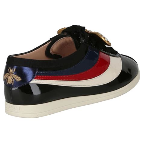 gucci falacer leather sneaker|black gucci sneakers men's.